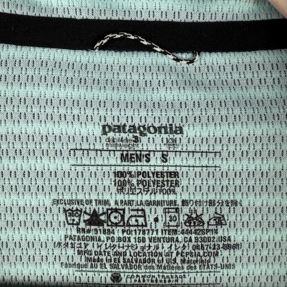 Patagonia Men’s Striped Blue Multicolored Long Sleeve 3/4 Zip Activewear Small - Picture 6 of 11